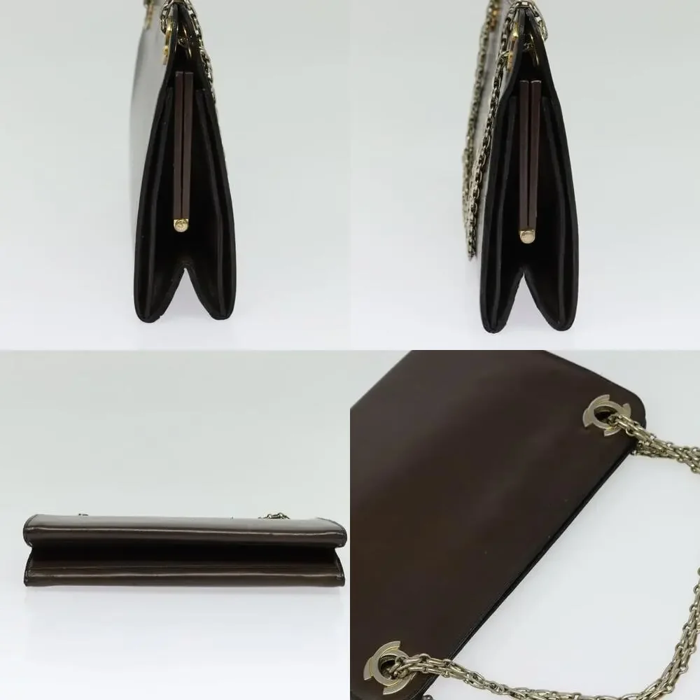 Chanel Chain Handbag Leather Brown Gold CC - Picture 3 of 7